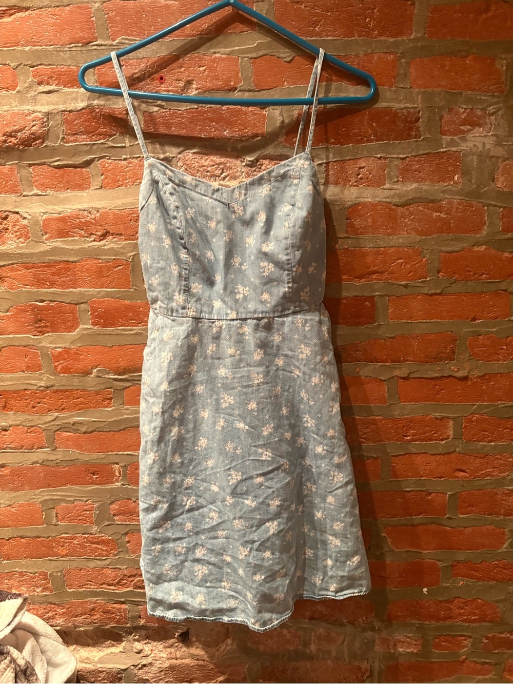SO Light Blue Floral Spaghetti-Strap Dress
